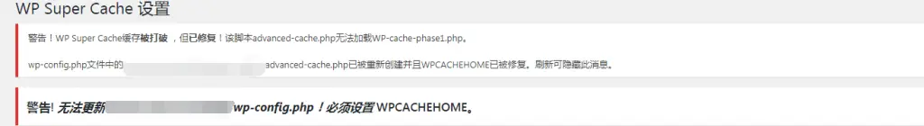 Super Cache出错